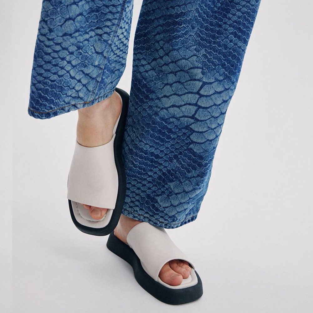 Maguire Leather Barca Slide Sandals Sz 36 In Cream